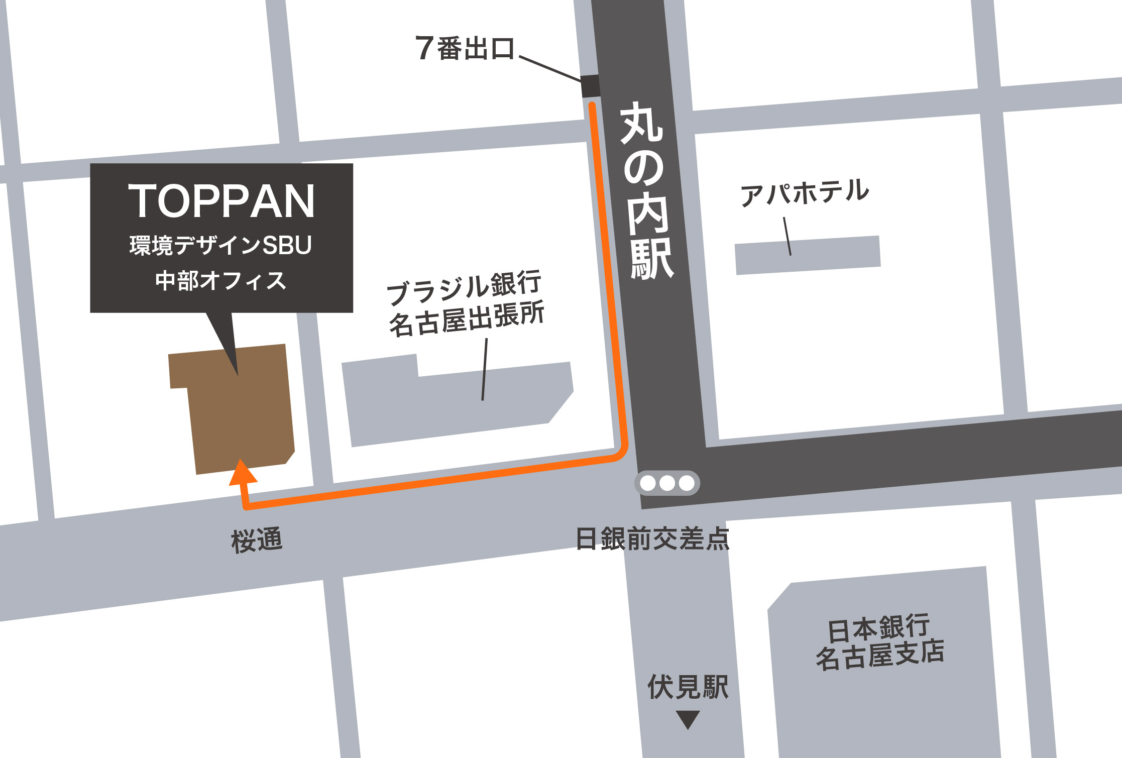 expace office CHUBUまでのマップ