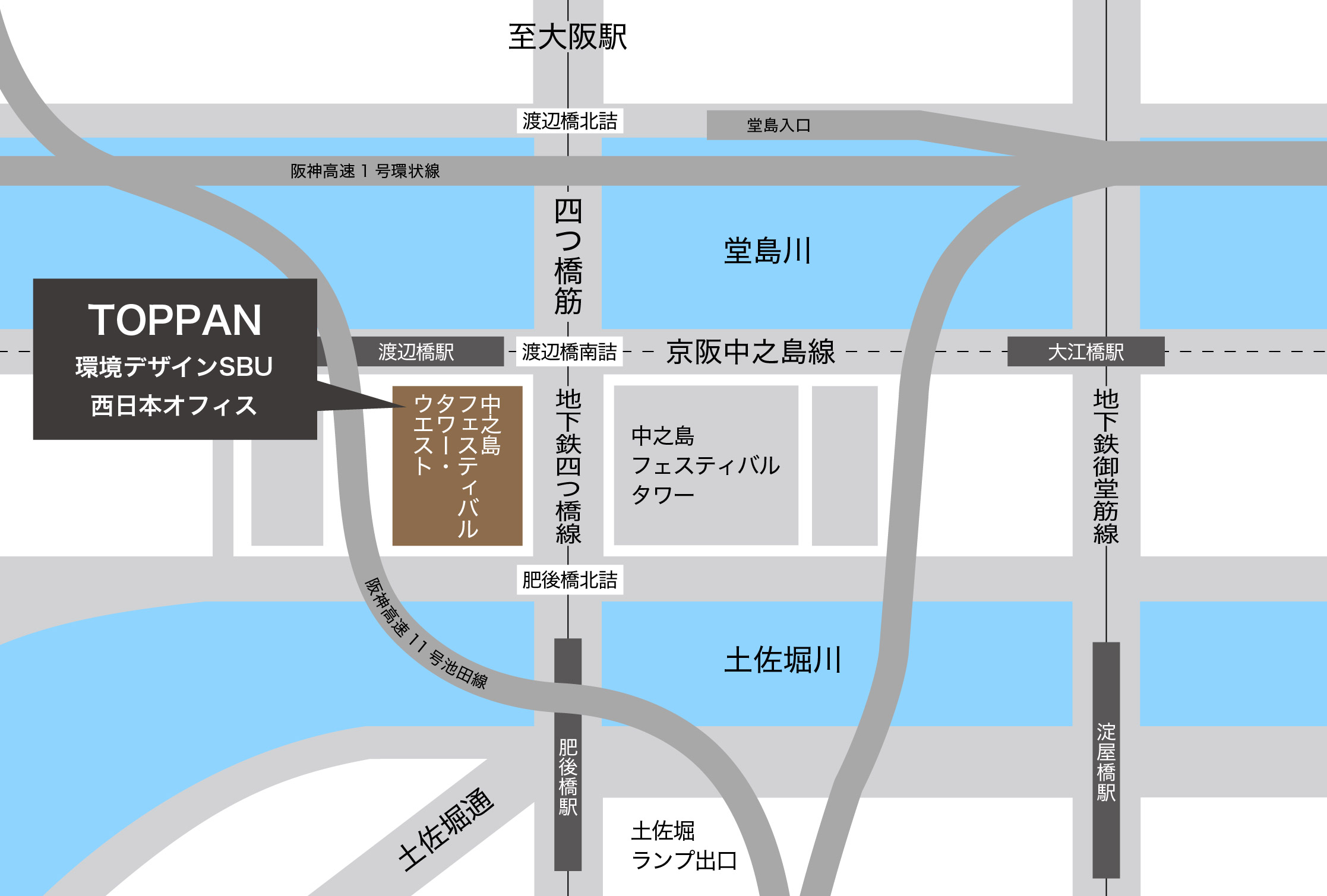 expace office OSAKAまでのマップ
