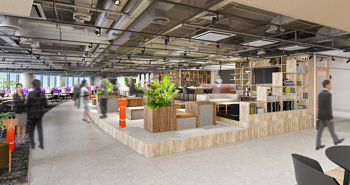 TOPPANのオフィスづくりを実際に体験できるスペース 広々としたスペース