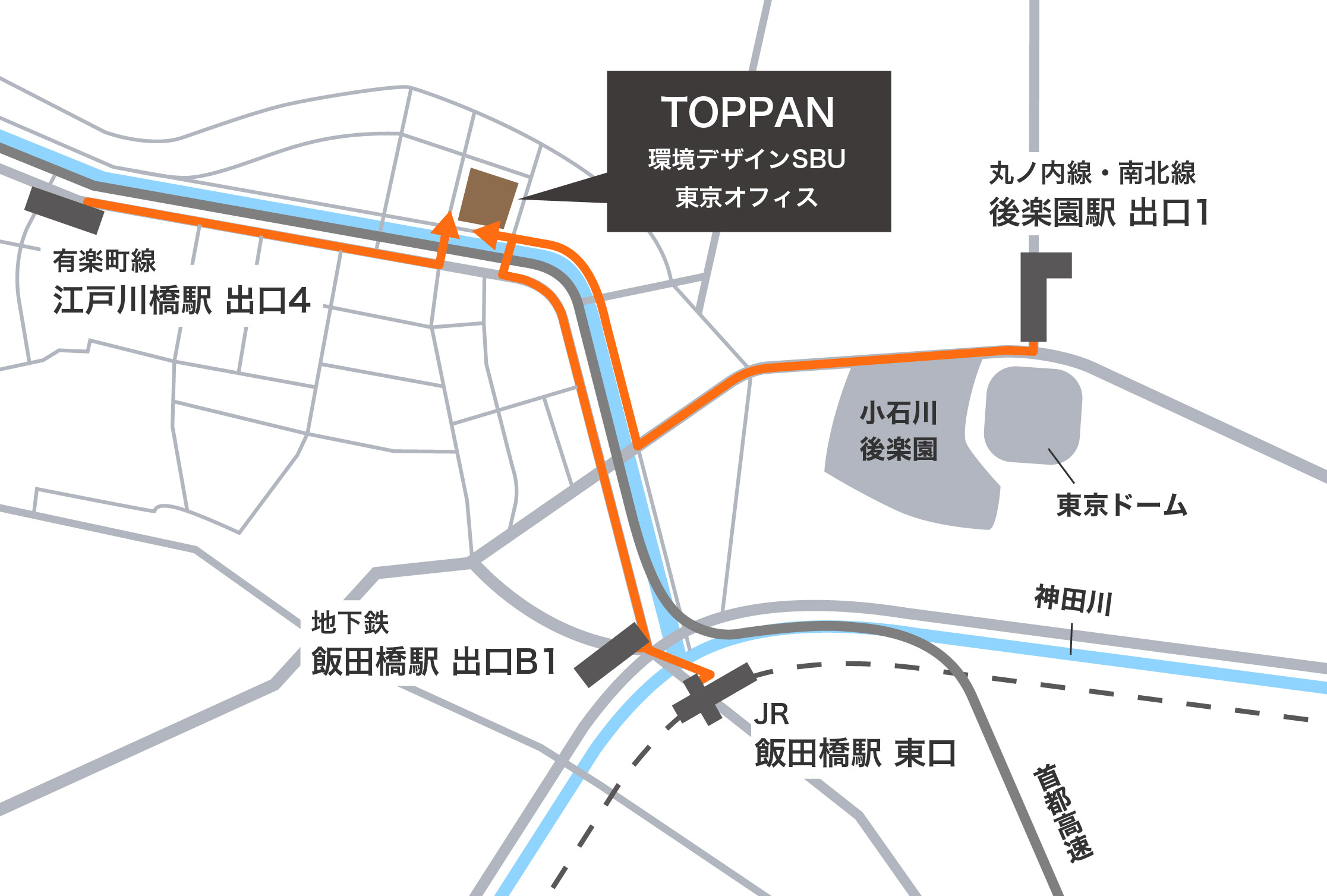 expace office TOKYOまでのマップ