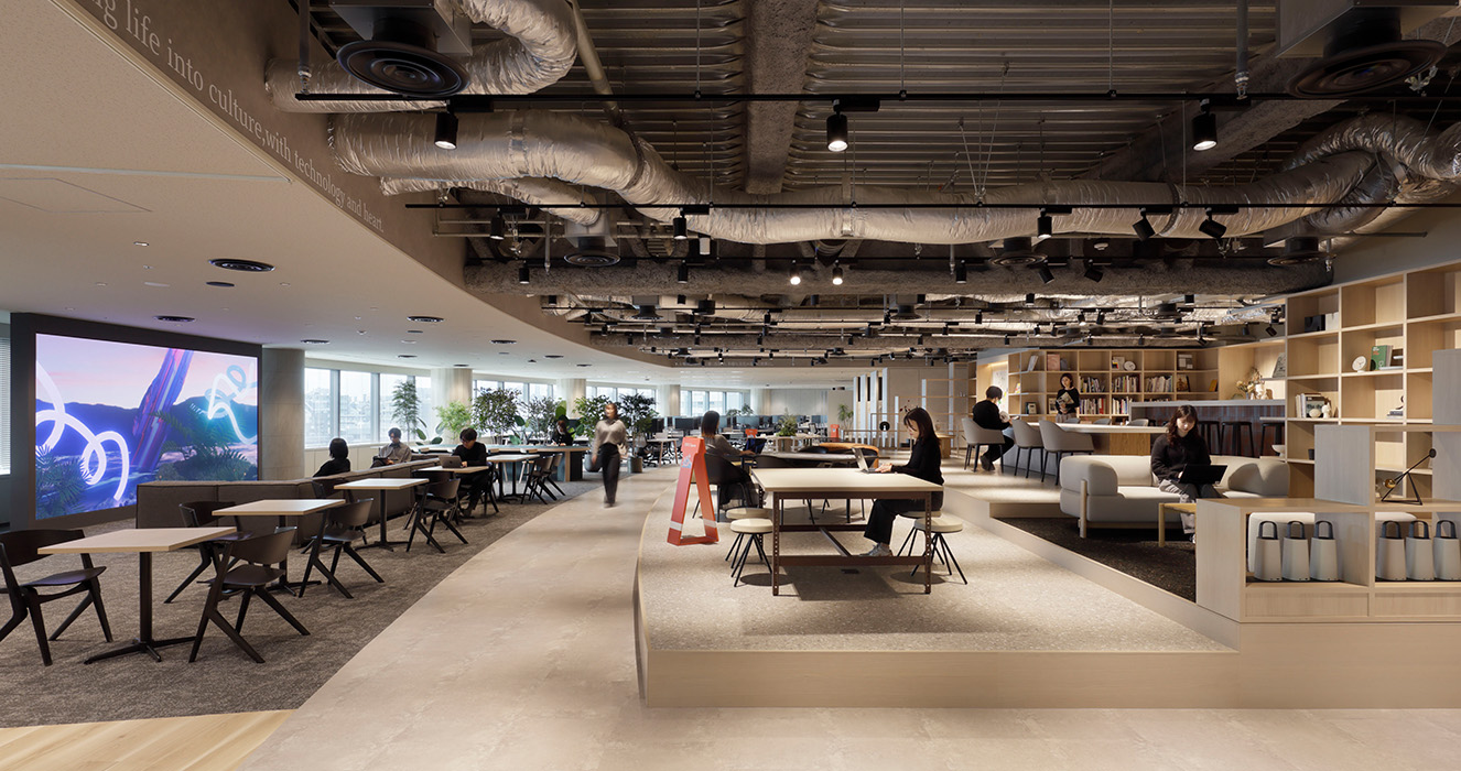 TOPPANのオフィスづくりを実際に体験できるスペース 広々としたスペース